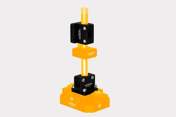 Aufbaubeispiel des Mono-Sockels PEX-MS12, schwarz eloxiert