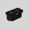 PEX-DS30 Duo-Sockel für den Maschinenbau aus Aluminium für modulare Säulen Ø30 mm, schwarz eloxiert