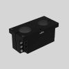 PEX-DS50 Duosockel Aluminium für modulare Säulen Ø50 mm, schwarz eloxiert