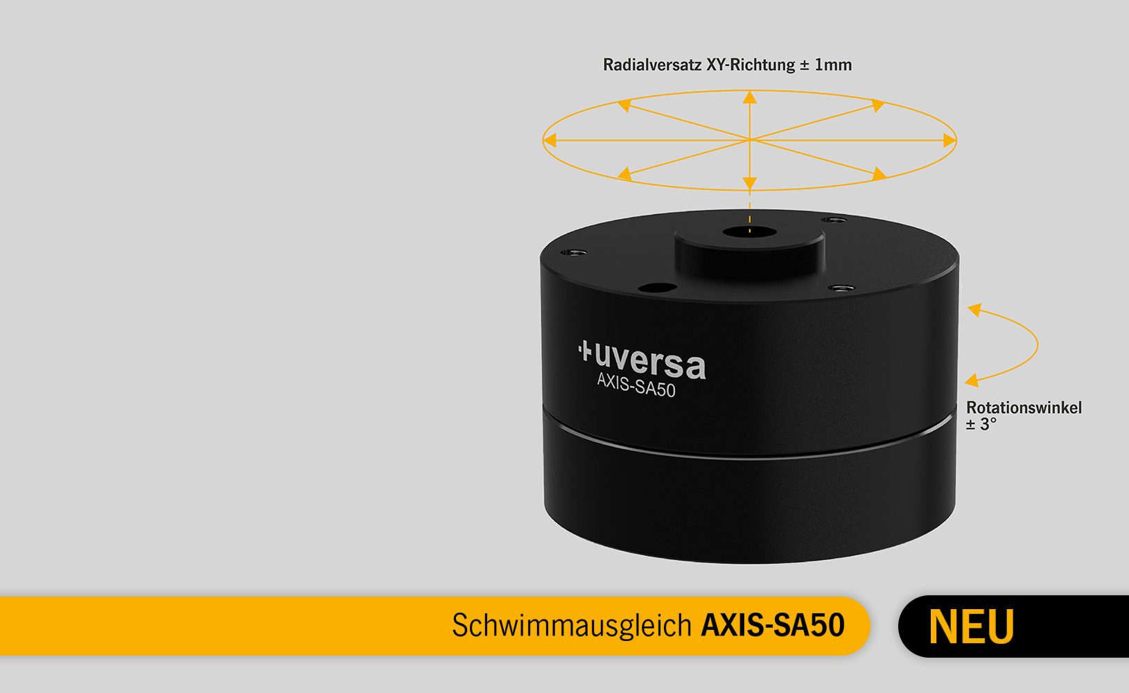 Schwimmausgleich AXIS-SA50 - Modul zur Kompensation von Achsversatz und Toleranzen, geeignet für Einpress- und Kontaktieranwendungen