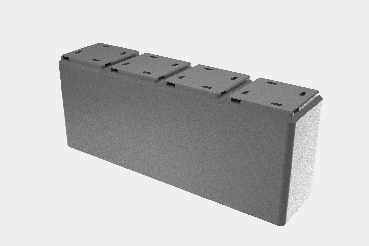 Gridfinity Schachtel passend für ELO-MH30 aus PETG -Filament grau (Unterseite)