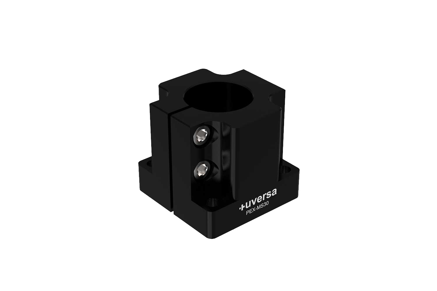 Montagesockel PEX-MS30 zur Befestigung von 30 mm Säulen in modularen Aufbauten, schwarz eloxiert